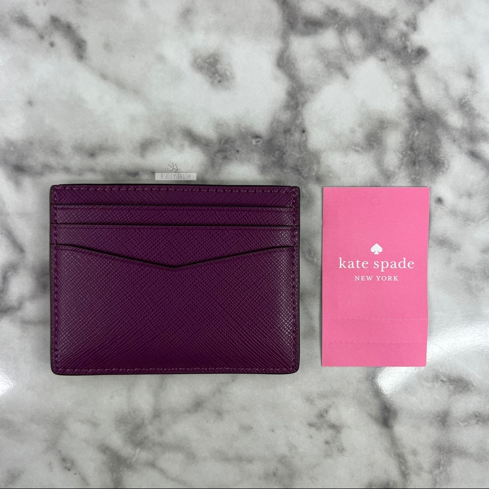 Kate Spade Staci Plum Pie Small Satchel Crossbody & Slim Card Holder Wallet - Picture 14 of 16